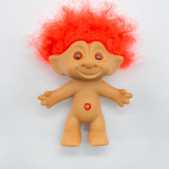 Reindeer Troll Ace Novelty Treasure Troll Orange Eyes Hair Wishstone Gem - Picture 9 of 12